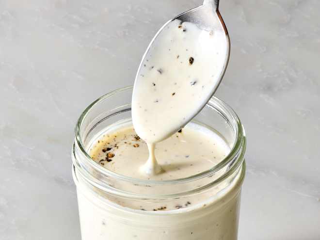 My Creamy Parmesan Dressing Is So Good, I Keep a Jar in My Fridge at All Times