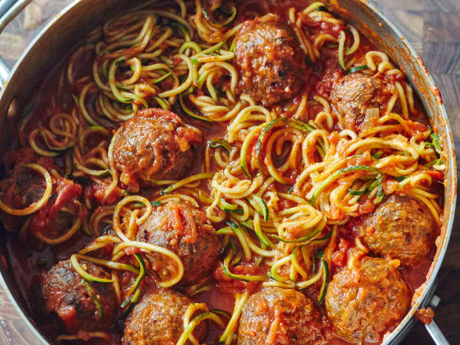Zoodles and Meatballs Is My Favorite Way to Turn Zucchini into Dinner