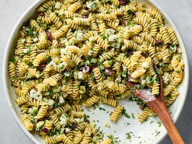 Everyone Begs Me to Make This Greek Pasta Salad