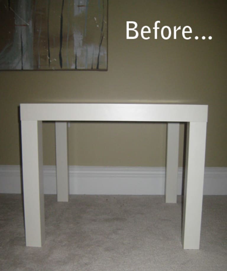 Before After Ikea Lack Side Table Ottoman Apartment Therapy