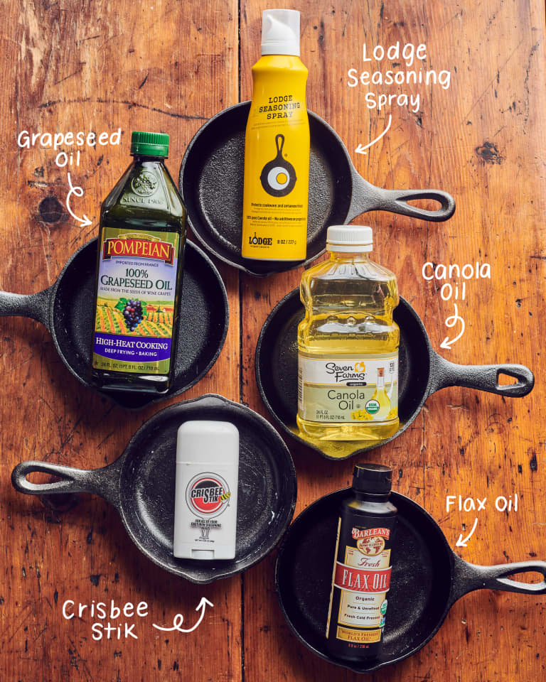 The Best Oil To Season A Cast Iron Pan Grapeseed Oil Here S Why Kitchn