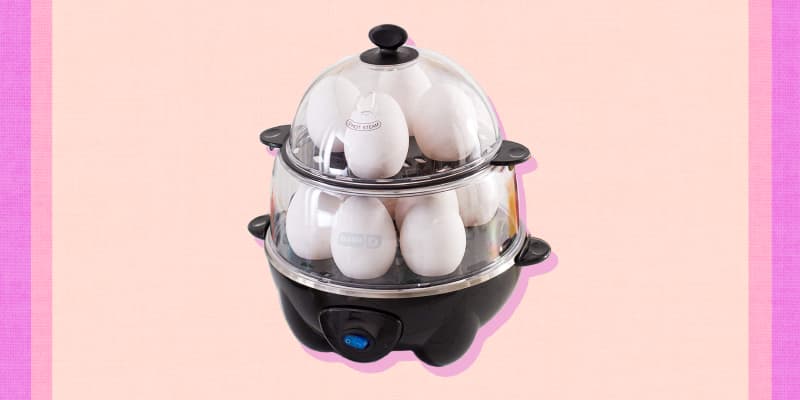 Poached Dash DEC012BK Deluxe Rapid Egg Cooker Electric for for Hard Boiled 