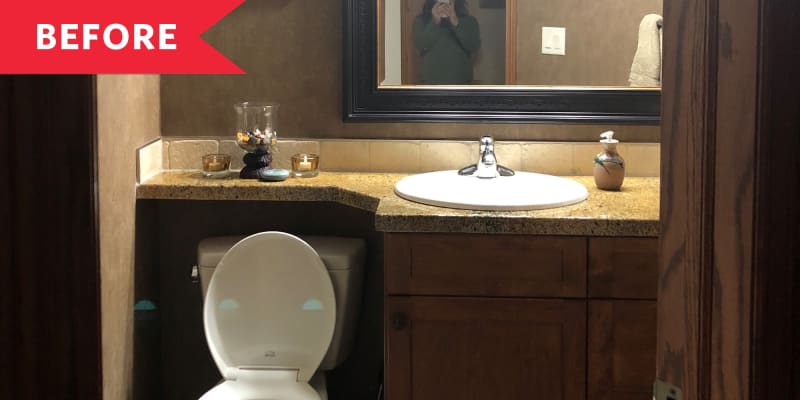 Before And After A Brown Bland Bathroom Got A Wheelchair