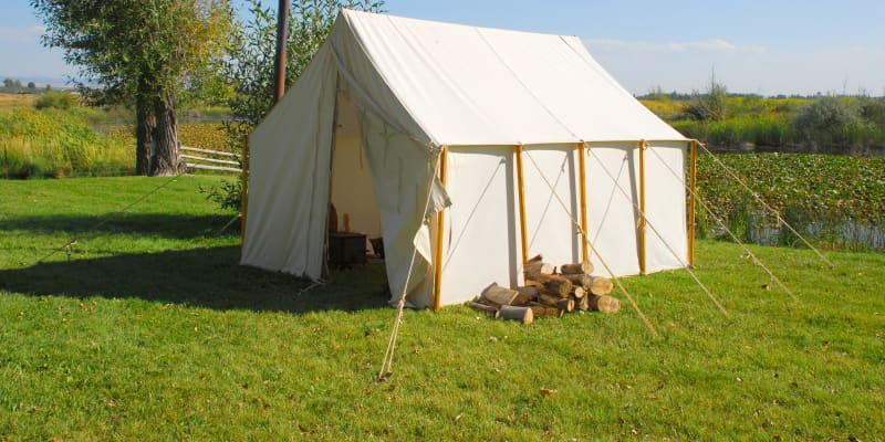 used canvas wall tent