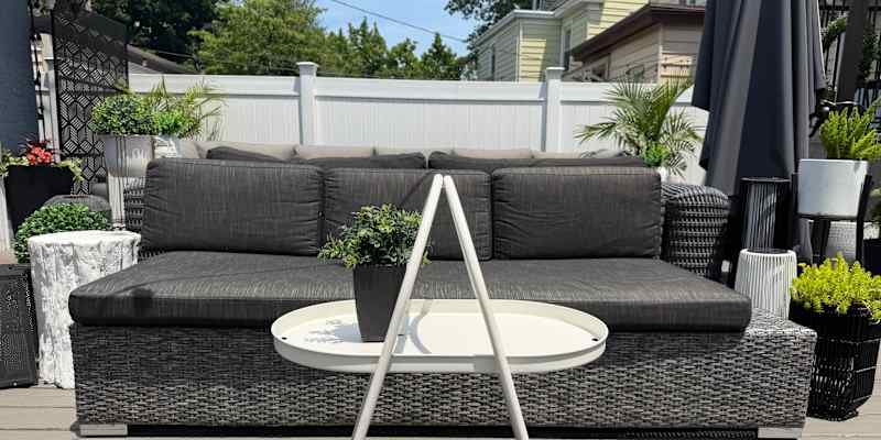 My $50 IKEA Table Is Perfect for Patios That Don’t Have an Inch to Spare
