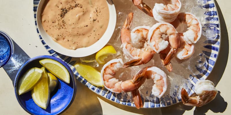 shrimp cocktail with thousand island dressing Poached Shrimp With a Homemade Thousand Island Dressing