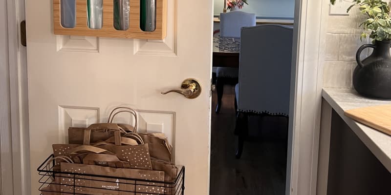 Calmbee Organizer Da Cucina In Bambù 9 In 1 – Dispenser Per Pellicola E Alluminio Con Taglierina, Porta Sacchetti, Per Cassetti