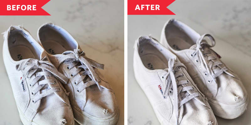 How to clean dirty white shoes top