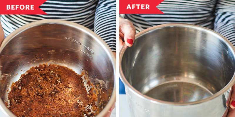 How to clean burnt bottom of instant pot top