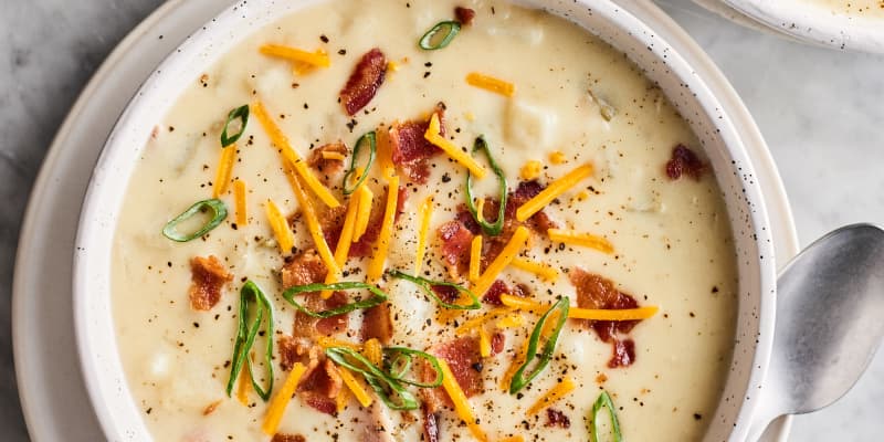 Easy Creamy Instant Pot Baked Potato Soup with Bacon The Kitchn
