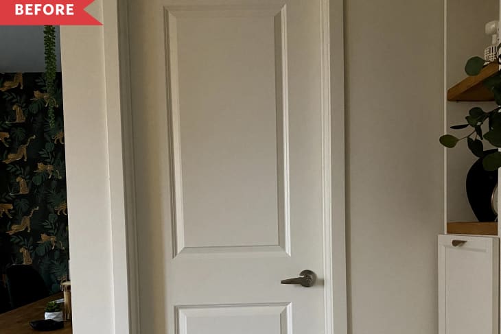 Before: Plain white door