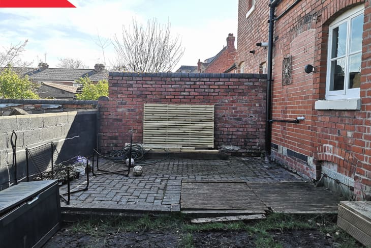 Before: An empty patio area