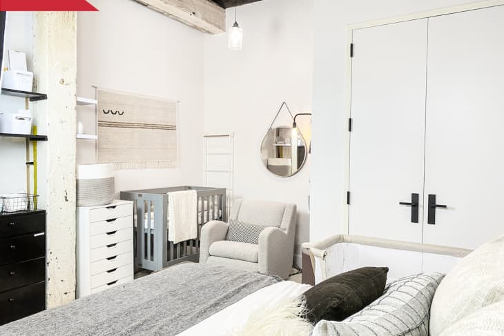 After: Nursery tucked in corner of master bedroom