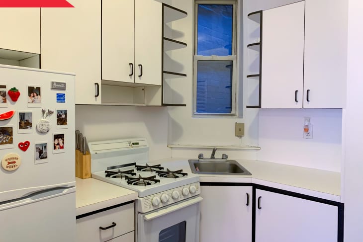 Rental Kitchen Makeover - Open Shelving Ideas | The Kitchn