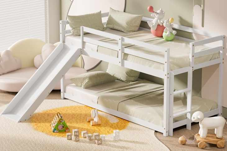 kids bunk bed with slide