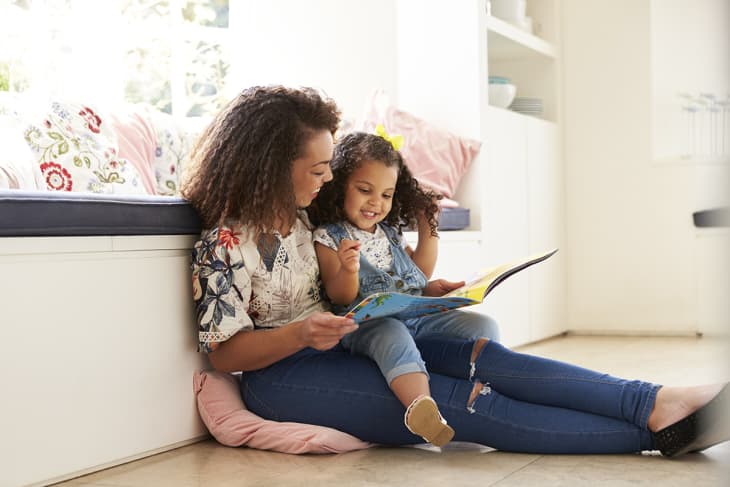 mother reading with child