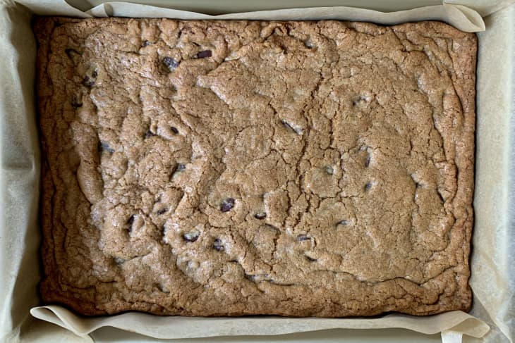 Sheet Pan Chocolate Chip Cookie Cake