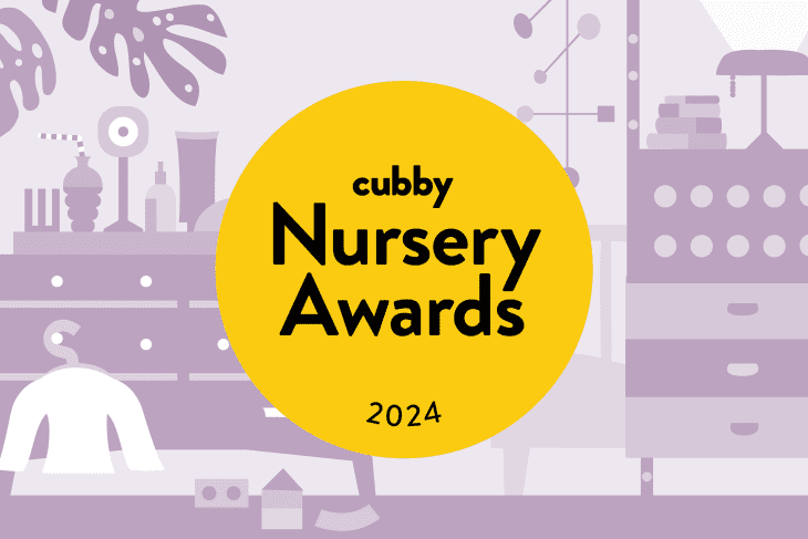 Graphic with seal that reads "Cubby Nursery Awards 2024"