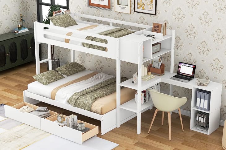 Bunk bed deals with desk amazon