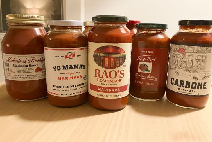Group photo of marinara pasta sauce.