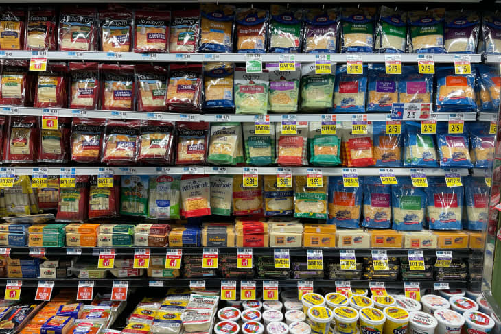 Cheese section at grocery store.