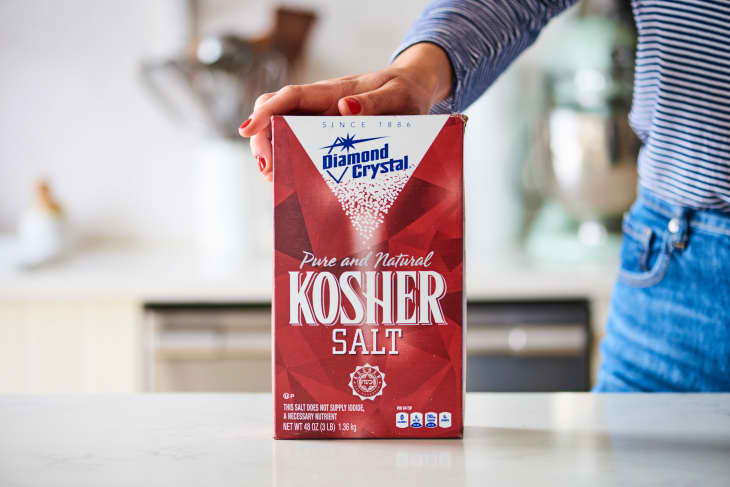 box of kosher salt on the counter