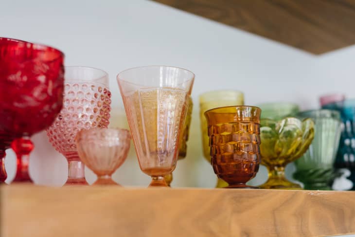 Laurel Harry's vintage glassware collection.