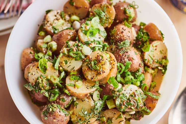 french potato salad in a bowl