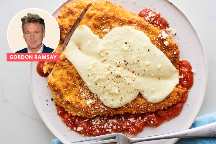 gordon ramsay's chicken parm on a plate