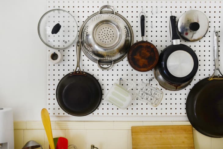 Vintage Gray Solid Wood Pan & Pot Organizer Rack