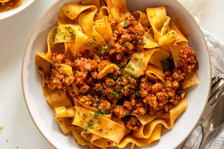 Courtney Cox's Chicken Bolognese over pasta