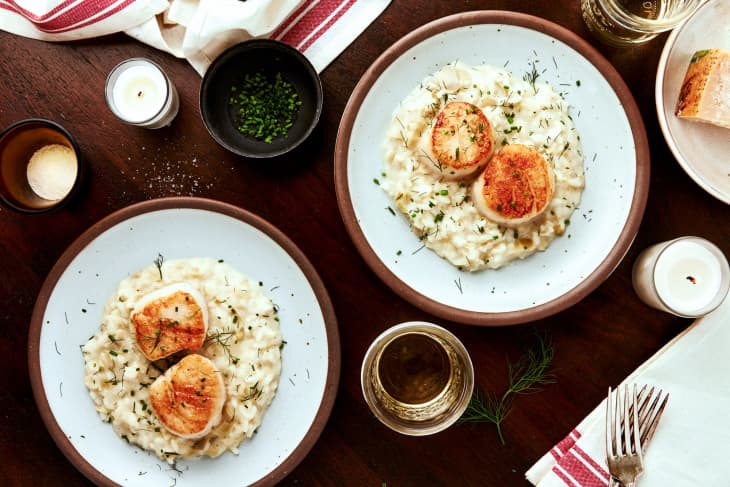 Artichoke Risotto with Seared Scallops | The Kitchn