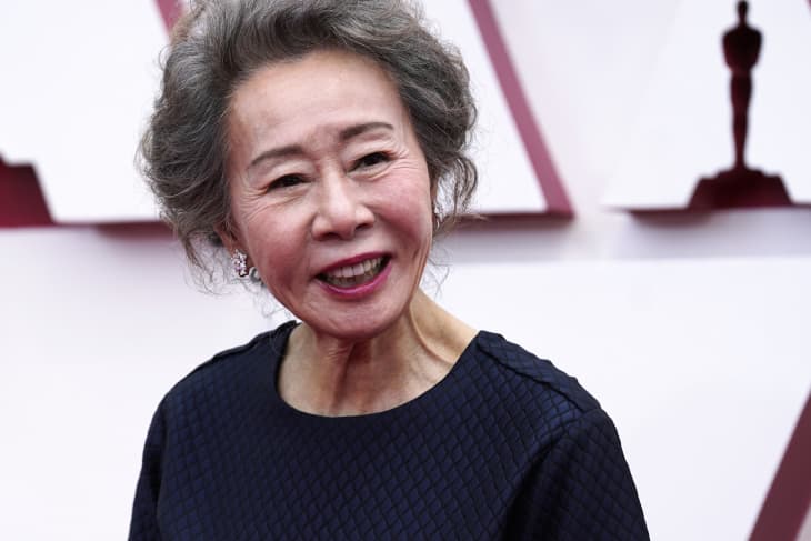 APRIL 25: Youn Yuh-jung attends the 93rd Annual Academy Awards at Union Station on April 25, 2021 in Los Angeles, California.
