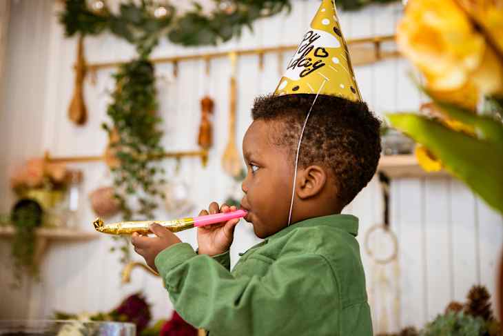 Lovely little boy celebrates