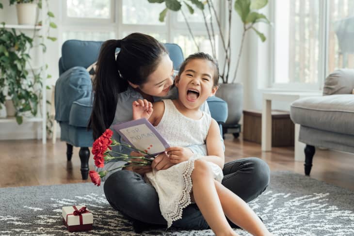Mother receive gifts during mother's day