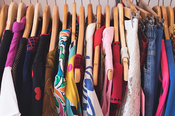 lose Up Of Vintage Clothing On A Store Rack