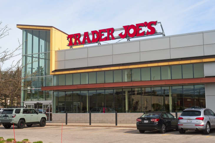 WOODMERE, OH, USA - APRIL 30, 2022: The Trader Joe's store at Eton Center, an upscale shopping area on the eastern outskirts of Cleveland; this Trader Joe's is a standalone store.