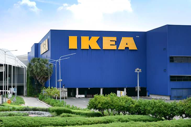 Samut Prakan Thailand JUN 9 2024: Exterior view of IKEA located at Mega Bangna shopping mall. IKEA has been founded in Sweden, the world's largest furniture store.