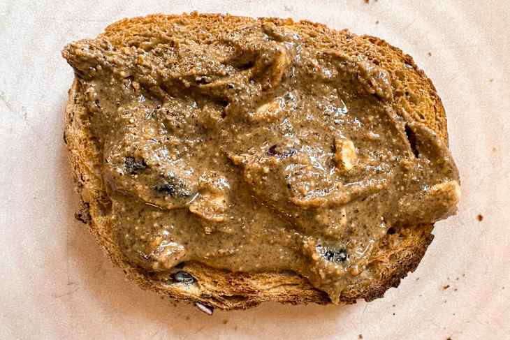 Big Spoon roasters sugar plum almond hazelnut butter on toast.