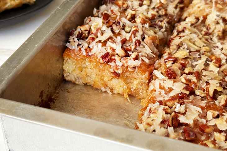 Texas Tornado Cake in a pan.