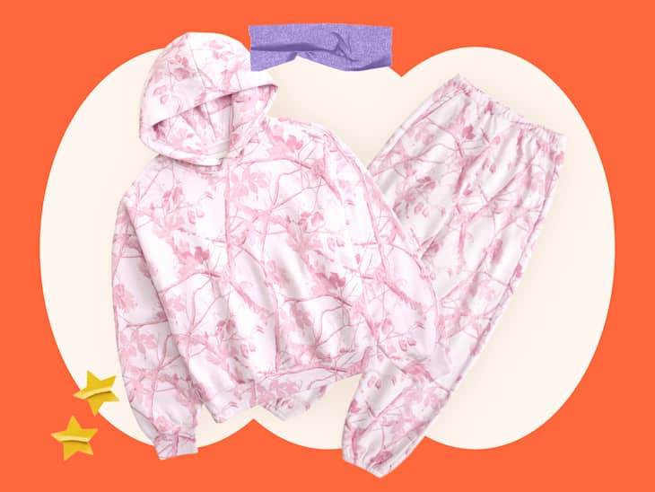 pink hoodie and sweatpant set