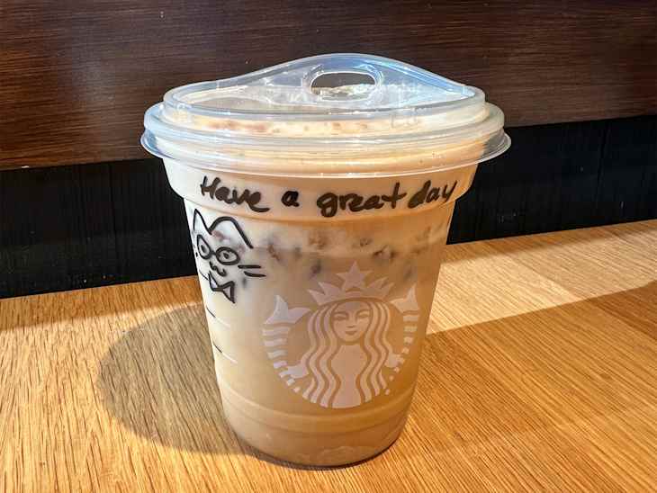 Starbucks iced pumpkin cream shaken espresso.