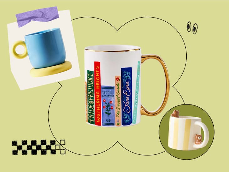 3 mugs from our best mug roundup on graphic background