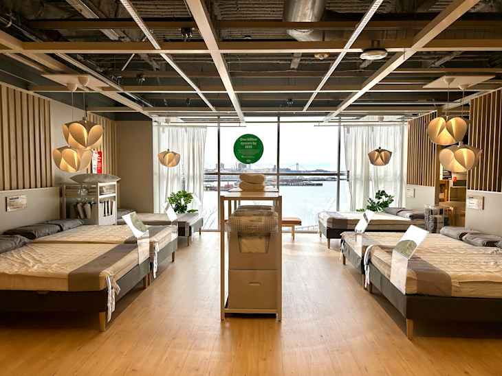 Mattress area of IKEA store