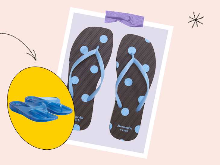 Graphic of flip flops by Gap and Abercrombie & Fitch.
