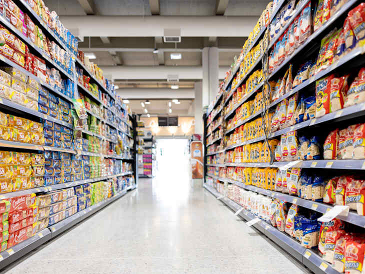 Empty aisle at a supermarket