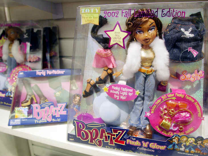 NEW YORK - DECEMBER 12:  The hot holiday gift Bratz doll is seen in the FAO Schwarz store December 12, 2002 in New York City. There is no runaway best-selling toy this year. (Photo by Mario Tama/Getty Images)