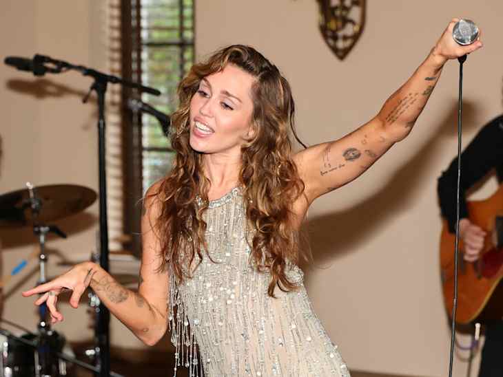 LOS ANGELES, CALIFORNIA - MAY 27: Miley Cyrus performs onstage during TikTok Presents Something Beautiful Album Release Event With Miley Cyrus at Chateau Marmont on May 27, 2025 in Los Angeles, California. (Photo by Emma McIntyre/Getty Images for TikTok)