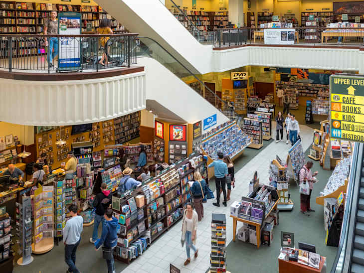 LOS ANGELES, USA, - MARCH, 27, 2018: Inside Barnes & Noble Bookshop at the Grove Shopping Centre in Los Angeles.