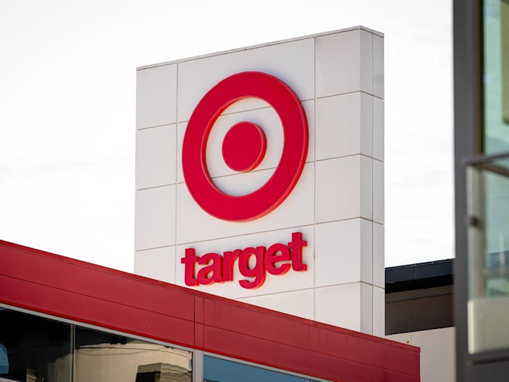 Sunnyvale, California US - November 16, 2024: Logo sign of a Target store on a wall, Silicon Valley, SF Bay Area. Target in American retailer selling groceries, clothing.